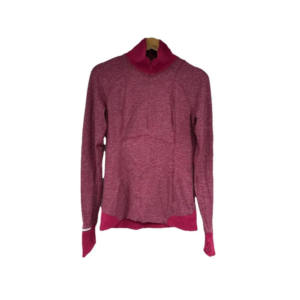Lululemon Runderful 1/2 Zip Mini Check Pique Bordeaux Drama Heathered Berry 4/6?